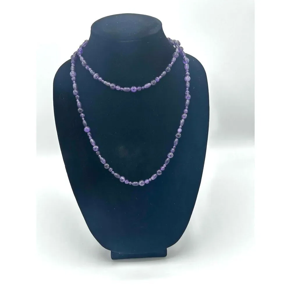 Amethyst beaded necklace